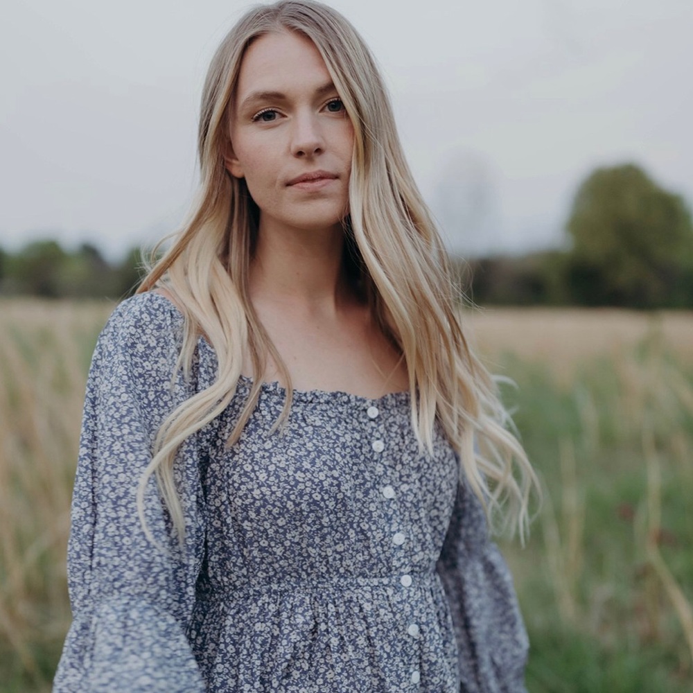 Esby Caterina Dress - Denim Floral Sz Small